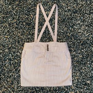 Striped mime paper crane overall skirt